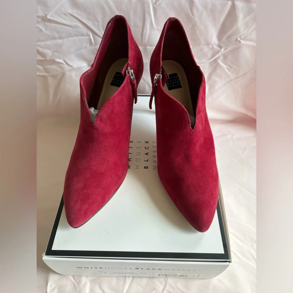 White House Black Market Dark Rouge Ankle Booties - Picture 6 of 11